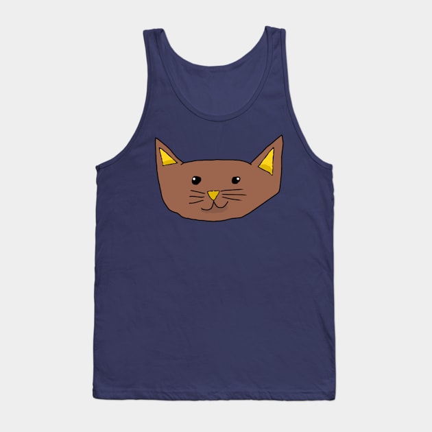 Brown Cat Tank Top by Usagicollection